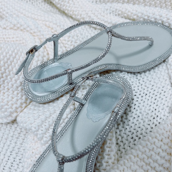Rene Cavollia Sparkling Crystal Thong Sandals - Picture 6 of 9